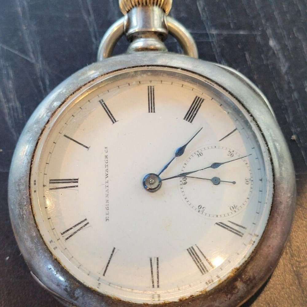 Massive Elgin Size Pocket Watch Dueber Coin Silver Case 90 NOT Scrap